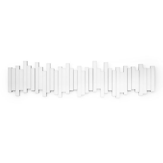 Вешалка настенная sticks, 72 см, 8 крючков, белая