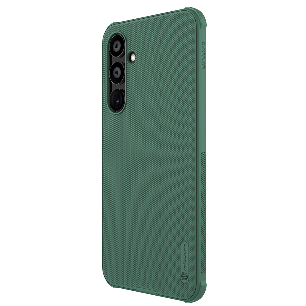 Двухкомпонентный усиленный чехол зеленого цвета (Deep Green) от Nillkin для Samsung Galaxy A55, серия Super Frosted Shield Pro