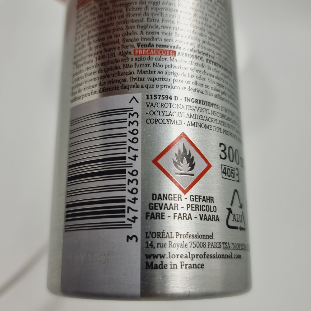 Лак L'Oreal Professionnel Infinium Pure Extra Strong экстрасильной фиксации, без запаха, 300 мл