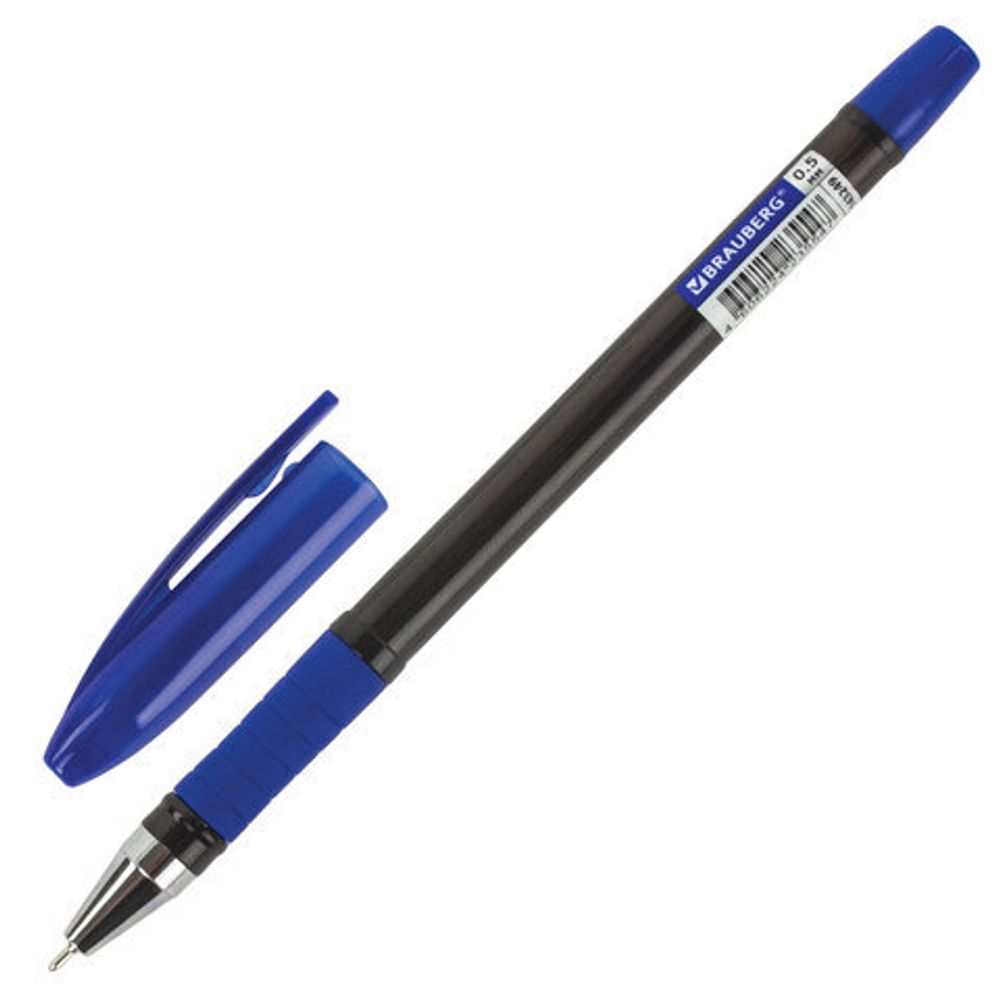 Ручка шариковая масляная с грипом BRAUBERG "Model-XL PRO", 1шт, СИНЯЯ, узел 0,5 мм, линия письма 0,25 мм, 143249