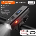 Фонарь велосипедный, передний West Biking YP0701416 Black (аккум. 1800 mAh, Type-C)