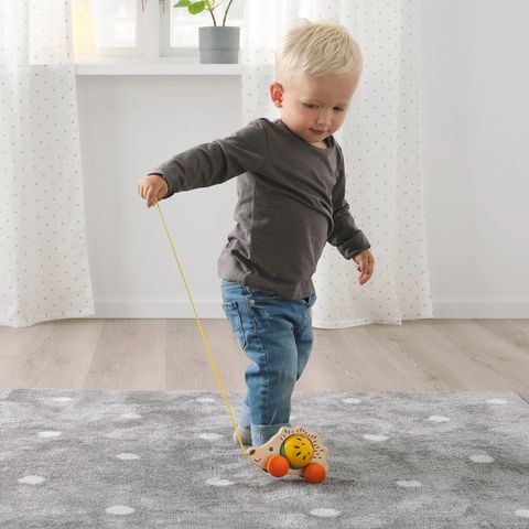 Каталка на веревочке IKEA UPPSTA (УППСТО), Разноцветный, 15х6х9 cм