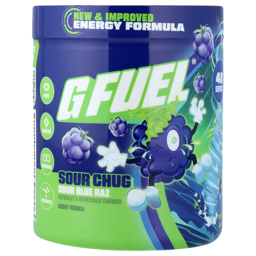 G FUEL, Energy Formula, Sour Chug, кислая голубая малина, 272 г (9,6 унции)