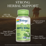 Solaray, True Herbs, готу кола, 450 мг, 100 растительных капсул