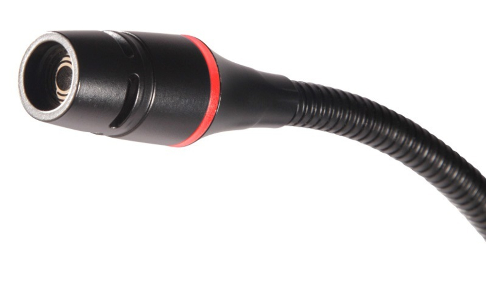 SHURE CVG12DRS-B/C конденсаторный кардиоидный микрофон 12'.2 гибких секции, встроеный преамп, с подставкой, черный, кольцо, mute