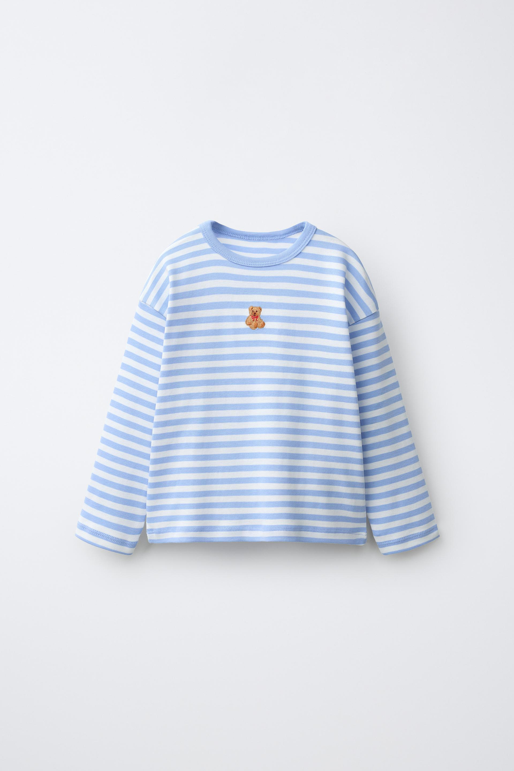 ZARA ЛОНГСЛИВ В ПОЛОСКУ С ВЫШИВКОЙ «ЖИВОТНОЕ», ПОЛОСКИ