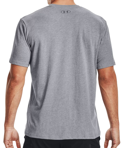 Мужская теннисная футболка Under Armour Sportstyle Logo SS - steel light heather/black