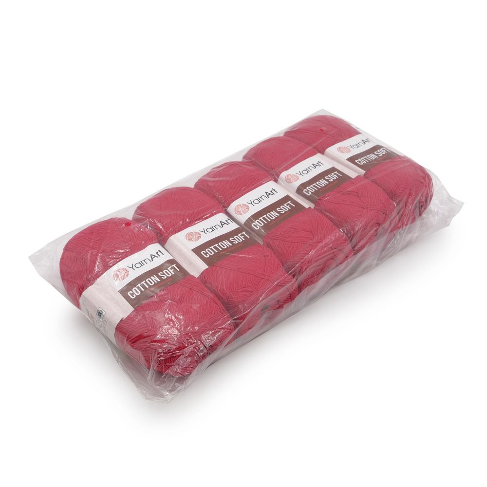 Пряжа YarnArt (ЯрнАрт) Cotton soft / уп.5 мот. по 100 г, 600м, 51 насыщенный красный