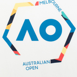 Мужское теннисное поло Australian Open Round Logo T-Shirt Men - White, Multicoloured