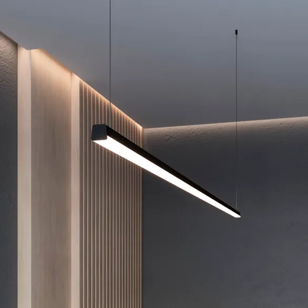 Профиль с экраном LINE-D-3030-2000 SQUARE BLACK+OPAL (Arlight, Алюминий) 055073
