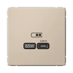 Розетка с USB C Systeme Electric ArtGallery Песочный GAL001227