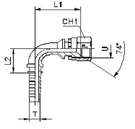 Фитинг DN 12 JIC (Г) 1.1/16 (90)