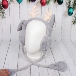 Наушники меховые с двигающимися ушками «Santa's Friend», цвет серый ( подвес Ultramarine)