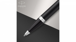 Шариковая ручка Parker IM Metal Black CT лак матовый, стержень: M, цвет чернил: black, в подарочной упаковке.