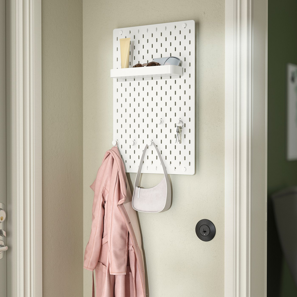 IKEA SKÅDIS  (ИКЕА СКОДИС)  -  Перфорированная панель, комбинация - белая 36x56 см