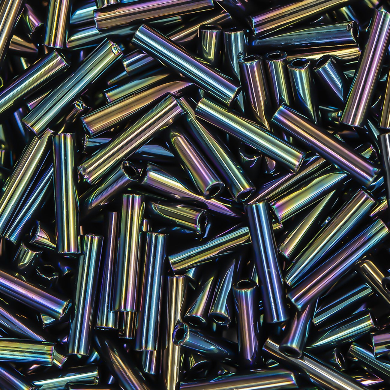 Японский бисер TOHO Bugle (стеклярус) 9mm (№86), металлизированный, непрозрачный глянцевый