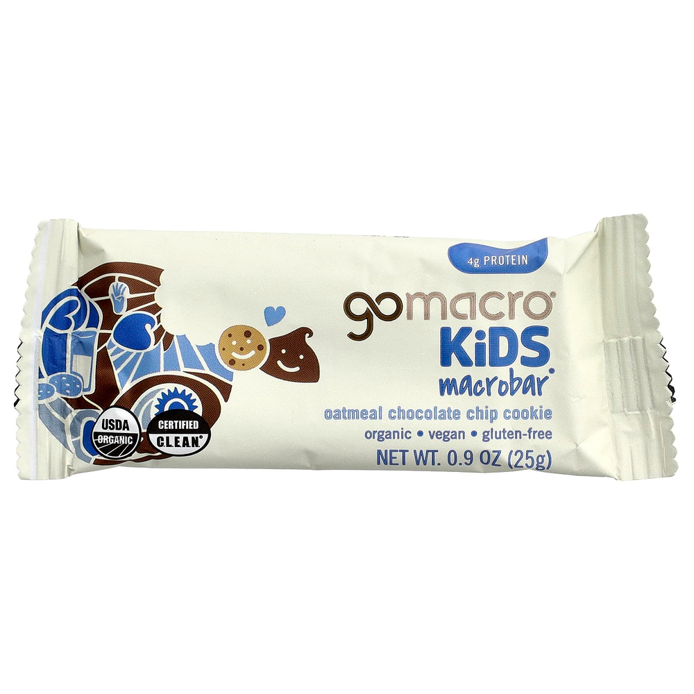 GoMacro, Kids MacroBar®, овсяное печенье с шоколадной крошкой, 7 шт. по 25 г (0,9 унции)