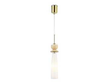 Подвесной светильник с травертином 1*G9 LH75365 GD/WH золото/белый High Light Ceramo Modern Ambrella