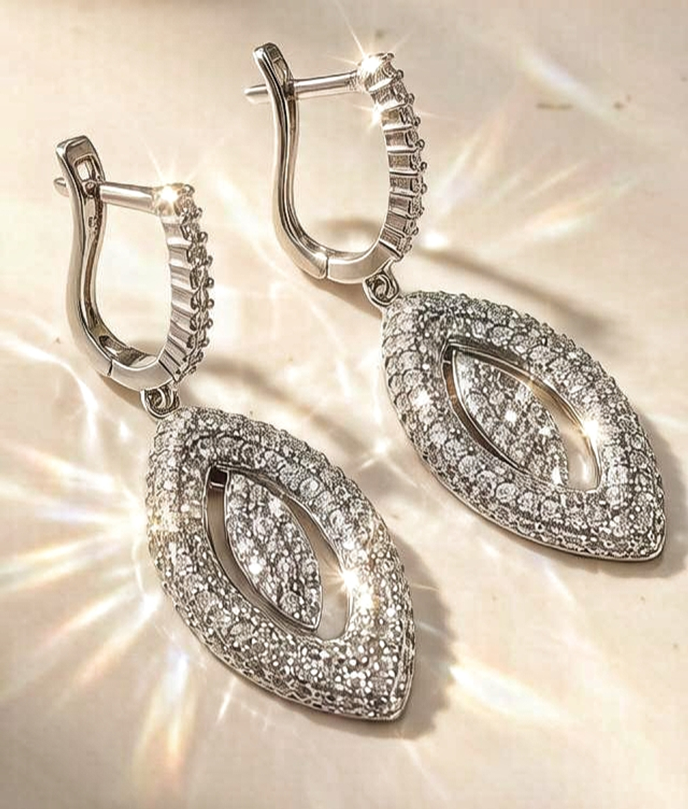 Ювелирные серьги из серебра 925 пробы