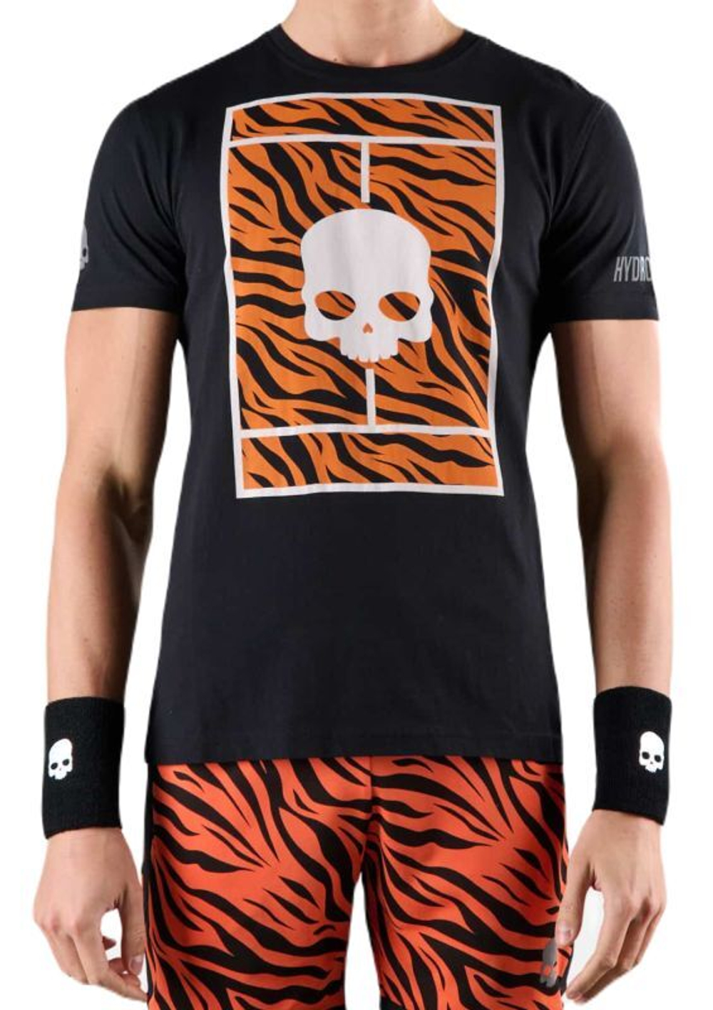 Мужская теннисная футболка Hydrogen Court Cotton T-Shirt - черный