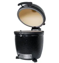 Керамический угольный гриль Diamond Egg Legend Deep Black, 46 см, чёрный, с ножками и столиками (комплект)