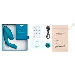 Бирюзовый вибратор 20,3см с вакуумным стимулятором Womanizer Duo 2 Petrol WZ142SG8