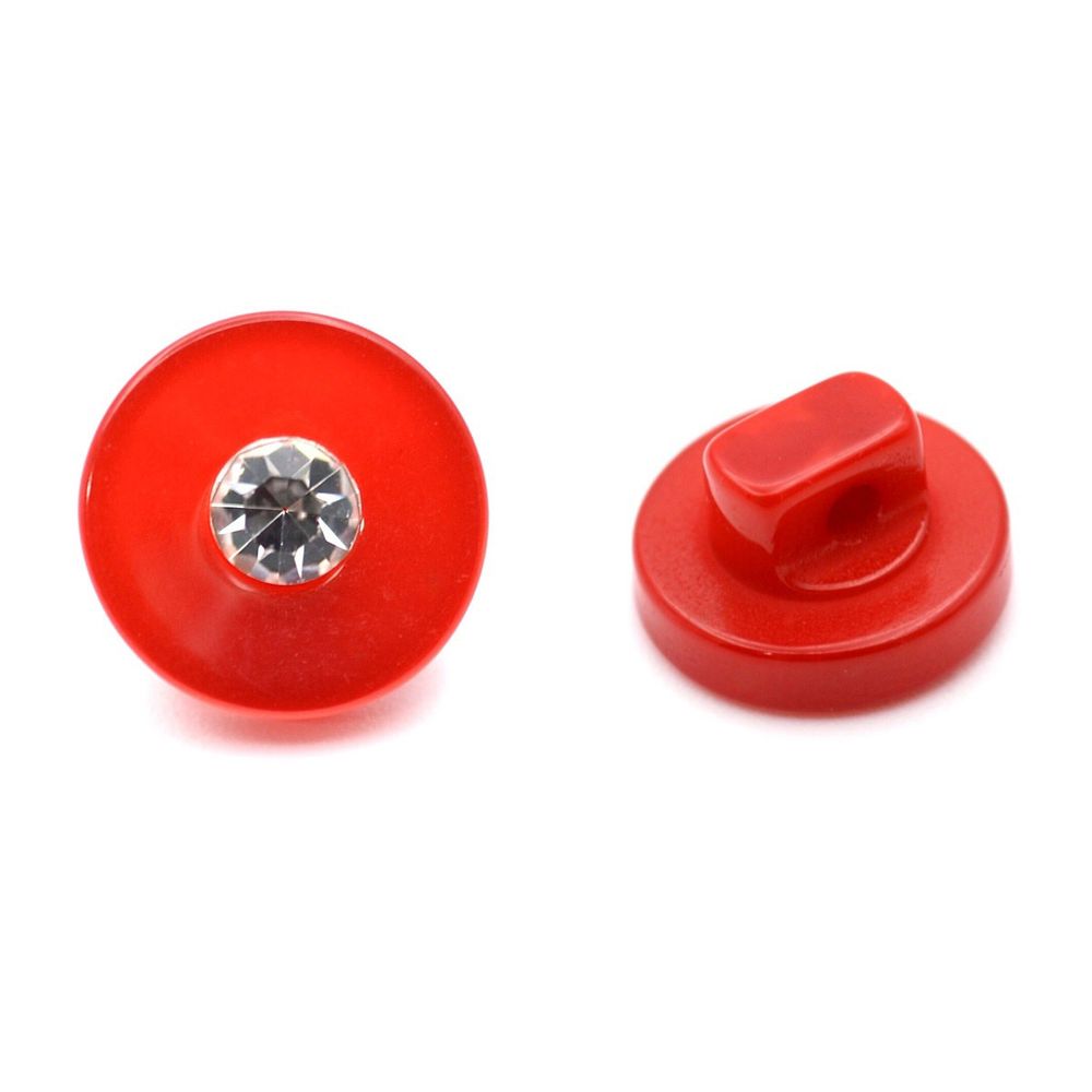Пуговицы на ножке 16L=10 мм, пластик (red (красный)), 36 шт, PS24