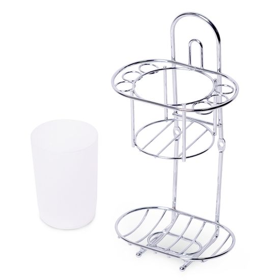 Стакан для зубных щеток с мыльницей Besser BS 0126 (13х8,5х25 см) хромированный