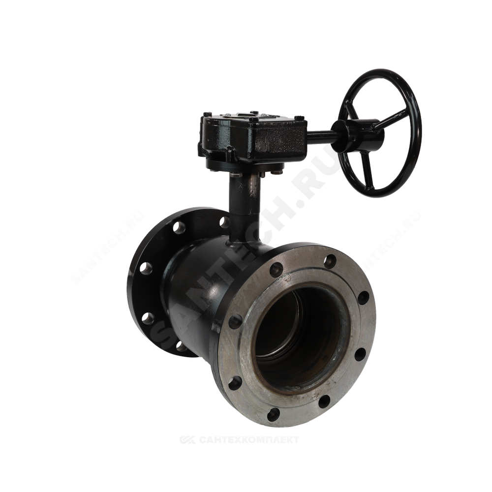 Кран шаровой сталь 09Г2С Ballomax КШТ 61.103 Ду 200 Ру16 фл L=410мм с редуктором BROEN КШТ 61.103.200.Р.16