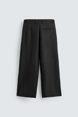 ZARA БРЮКИ RELAXED FIT СО СКЛАДКАМИ, ЧЕРНЫЙ
