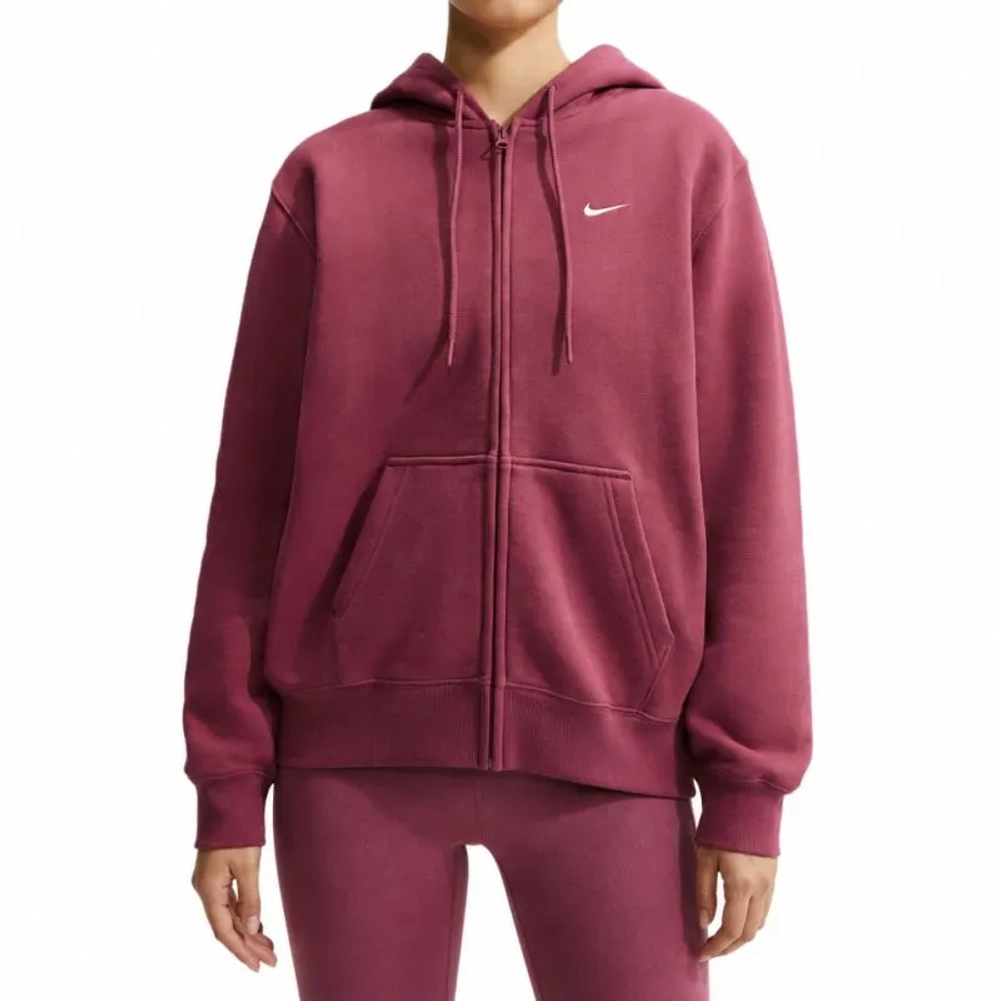 Женская Кофта теннисная Nike Studio Fleece Medium Weight Full Zip - pink smoke/sail