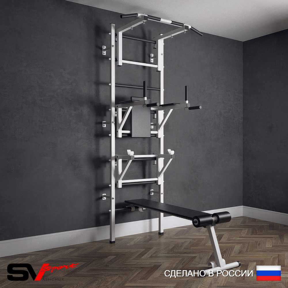 Шведская стенка Sv Sport (Турник стандарт/Брусья/Стойка/Скамья)