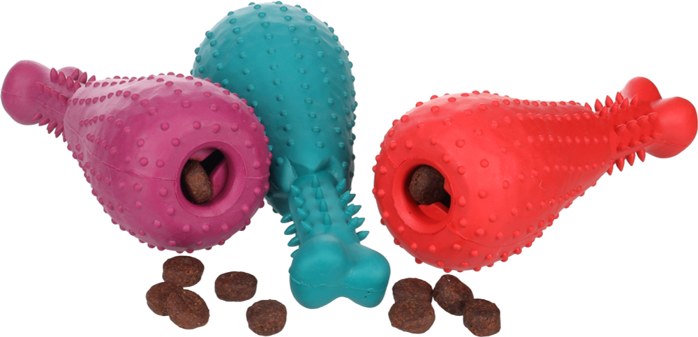 Игрушка для собак "Куриная ножка", 15,5 х 6 х 6 см, резина, в ассортименте, Flamingo