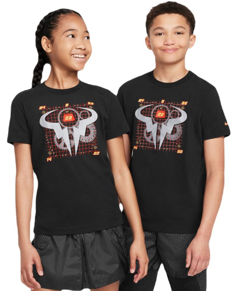 Футболка для мальчика теннисная Nike Kids Dri-Fit Rafa T-Shirt - черный