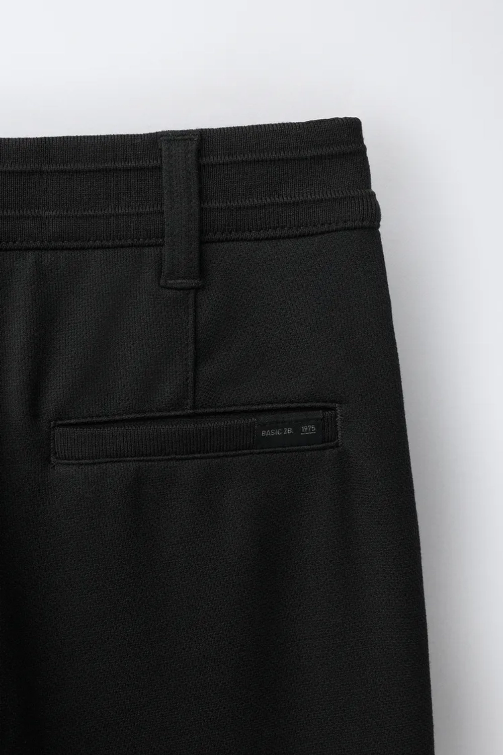 ZARA БРЮКИ STRAIGHT С ПОЯСОМ В РУБЧИК, ЧЕРНЫЙ