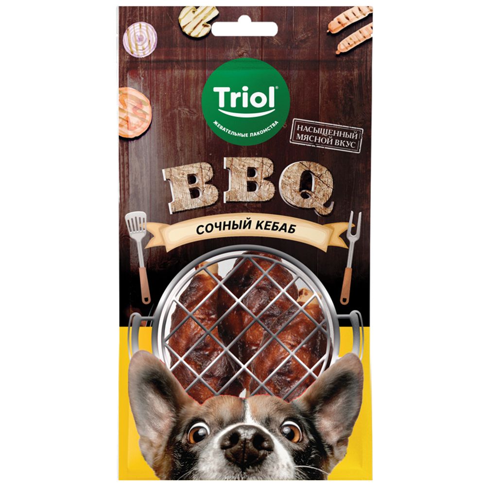 Лакомство для собак "Сочный кебаб" 100г, серия BBQ, Triol