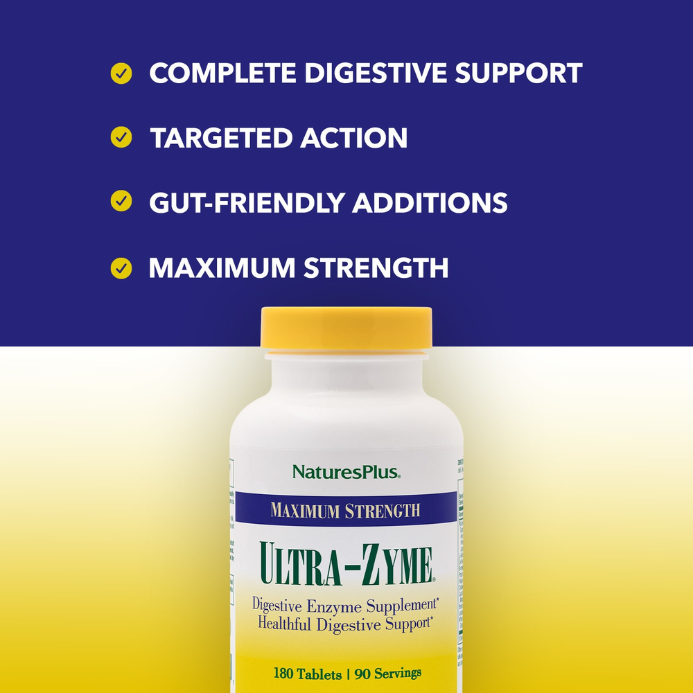 NaturesPlus, Ultra-Zyme®, максимальная сила действия, 180 таблеток