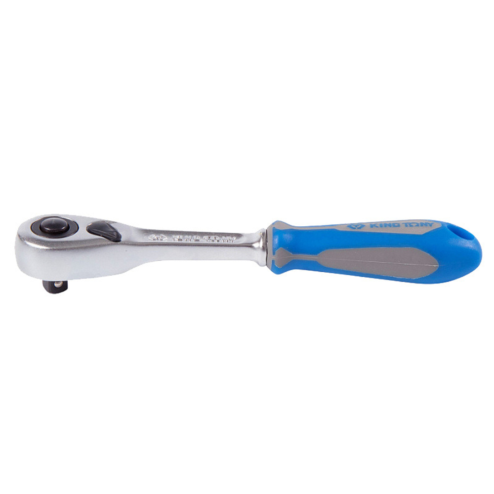KING TONY (2773-55GS) Трещотка 1/4", 140 мм, 90 зубцов, флажковая с кнопкой