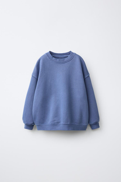 ZARA ОДНОТОННАЯ ТОЛСТОВКА, ЯРКО-СИНИЙ