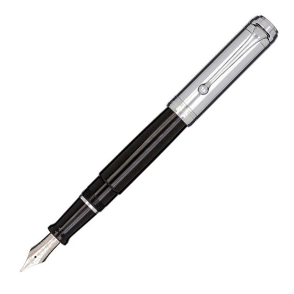 Перьевая ручка Aurora Talentum Cappuccio Cromato Black CT, перо - F, в подарочной коробке