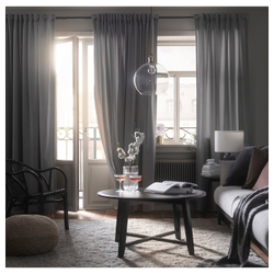 IKEA SANDSVINGEL  (ИКЕА САНДСВИНГЕЛ)  -  Штора, 2 шт. - серый/на ленте 135х300 см