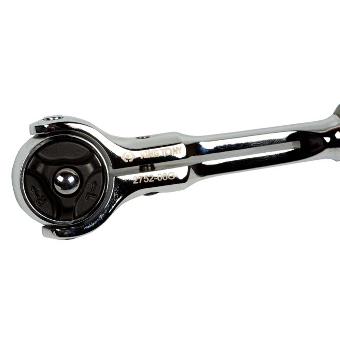 KING TONY (2752-06G) Трещотка 1/4", 150 мм, 72 зубца, дисковый механизм, поворотная голова с кнопкой