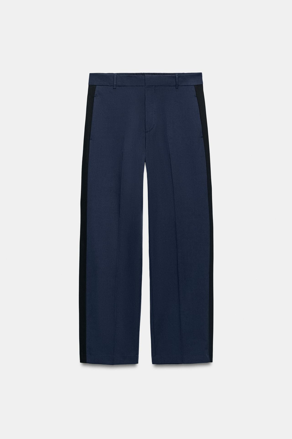 ZARA БРЮКИ С КАРМАНАМИ И КОНТРАСТНЫМИ ПОЛОСАМИ — ZW COLLECTION, МОРСКОЙ СИНИЙ