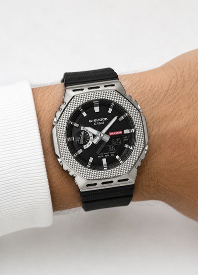 CASIO GM-2100M-1ADR G-SHOCK мужские наручные часы — металлическая восьмиугольная G-SHOCK с компактным корпусом