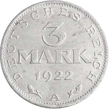 3 марки 1922 Германия "А"