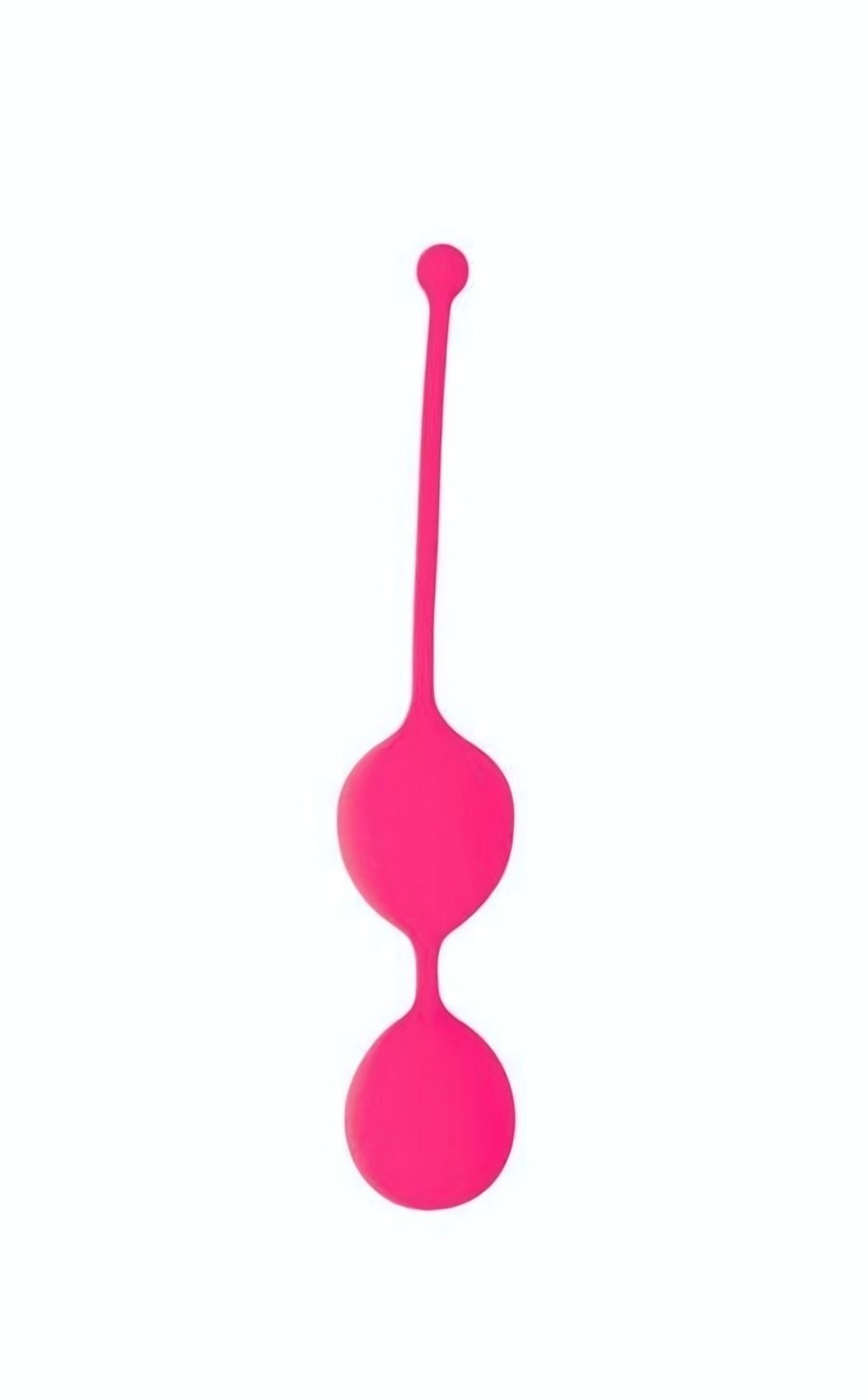 Розовые двойные вагинальные шарики Cosmo с хвостиком для извлечения (Цвет: розовый)