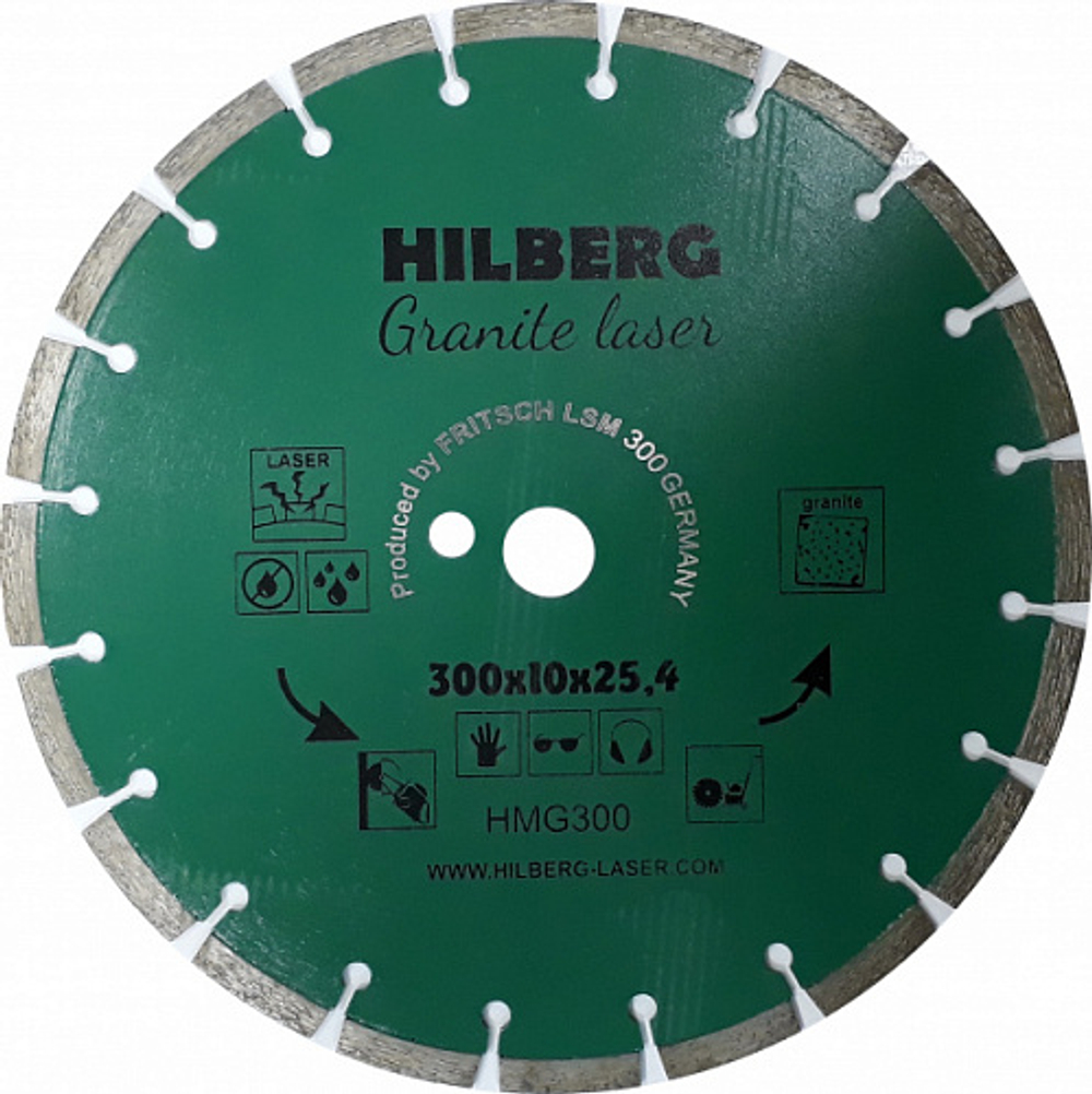 Диск алмазный отрезной 300*25,4*10 Hilberg Гранит Лазер (1 шт.) Hilberg