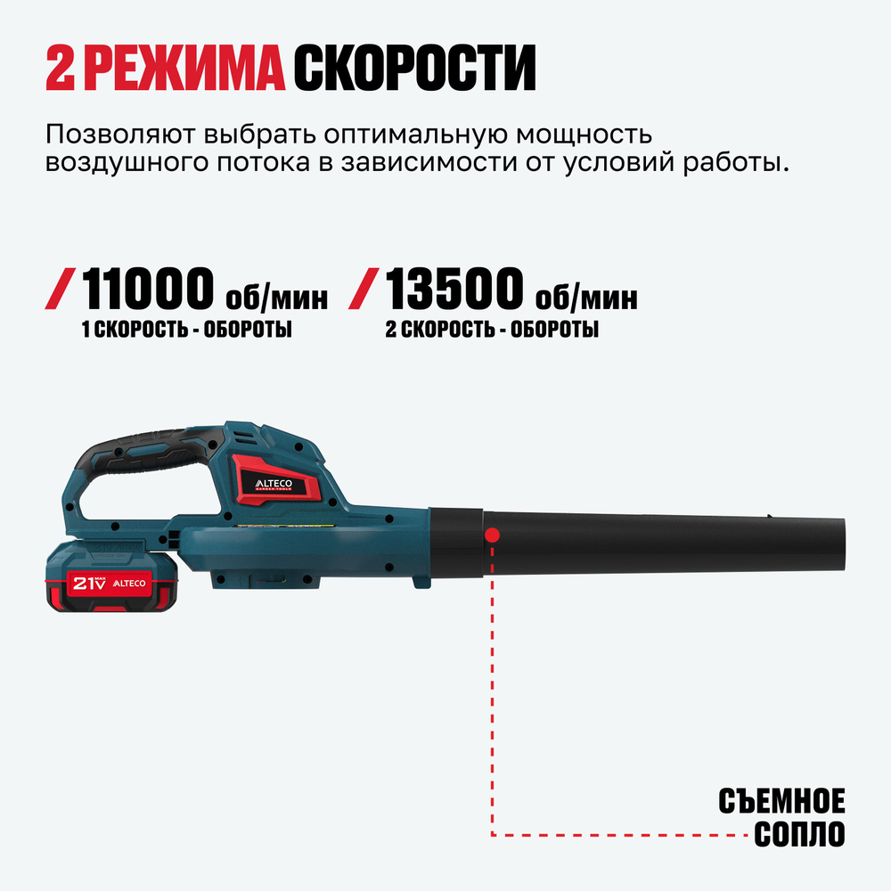 Аккумуляторная воздуходувка ALTECO CB 21-250