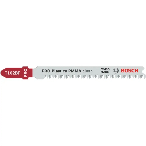 Лобзиковая пилка по пластику PRO Plastics PMMA clean T102BF 92 мм, 5 шт. BOSCH 2608636781