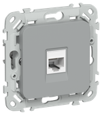 FLITE Розетка компьютерная RJ45 категория 5Е UTP РК5е-1-0-ФлС серый IEK